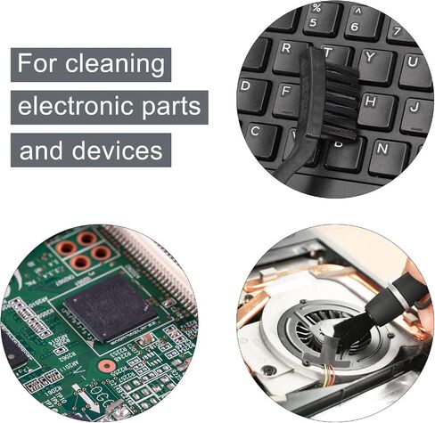 uxcell 2 Pcs Anti Static ESD Brush Plastic Handle Nylon Lab Cleaning Brushes for Electronics Keyboard PCB BGA Repair Soldering, 25x31mm Bristles in Saudi Arabia