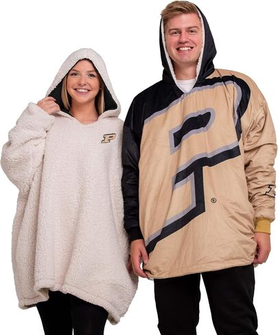 FOCO Reversible Oversized Sherpa Hoodie Sweatshirt Colorblock Hoodeez in Saudi Arabia