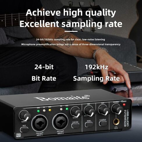 واجهة صوت (24 بت/192 كيلو هرتز) مع معدات بودكاست لميكروفون مكثف، حزمة استوديو التسجيل، واجهة صوت للكمبيوتر المحمول، مدونة فيديو، بث حي، بث مباشر، يوتيوب تيك توك in Kuwait
