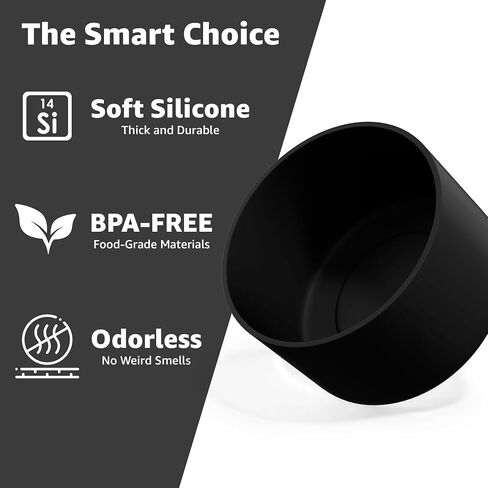Silicone Boot for Yeti Rambler Jr 12oz and 18oz Bottle | 2mm Sleeve | Anti-Slip Boot | Protector for the Bottom of your Bottle | Protects Against Damage | BPA Free Silicone (Black) in Saudi Arabia
