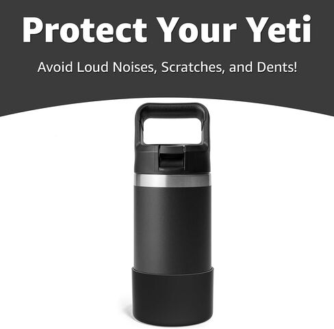 Silicone Boot for Yeti Rambler Jr 12oz and 18oz Bottle | 2mm Sleeve | Anti-Slip Boot | Protector for the Bottom of your Bottle | Protects Against Damage | BPA Free Silicone (Black) in Saudi Arabia