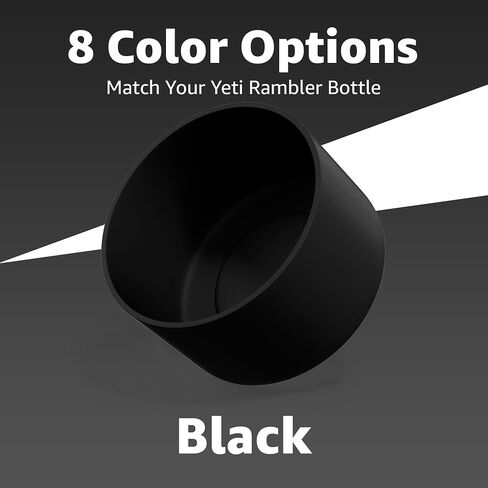Silicone Boot for Yeti Rambler Jr 12oz and 18oz Bottle | 2mm Sleeve | Anti-Slip Boot | Protector for the Bottom of your Bottle | Protects Against Damage | BPA Free Silicone (Black) in Saudi Arabia