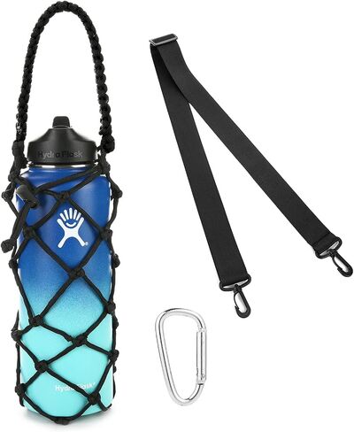 Water Bottle Carrier Strap Wine Cup Holder for Sports Bottle Sling Water Flask 17-25oz 32oz-40oz 64oz in Saudi Arabia
