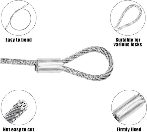 LLJJLXZCD12 inches X1.5mm 10 Pieces, Double Ring Wire Rope, Travel Home, DIY, Stage Lighting Rope in Saudi Arabia
