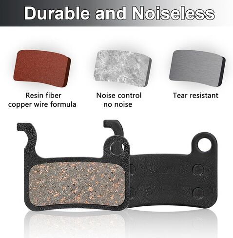 Bike Brake Pads Resin, 4 Pairs Bicycle Brake Pads Bicycle Disc Brake Pads Bicycle Brake Pads Replacement Saint Disc Brake Compatible with Shimano M975 M966 M965 M800 M776 M775 765 M665 M601 and More in Saudi Arabia