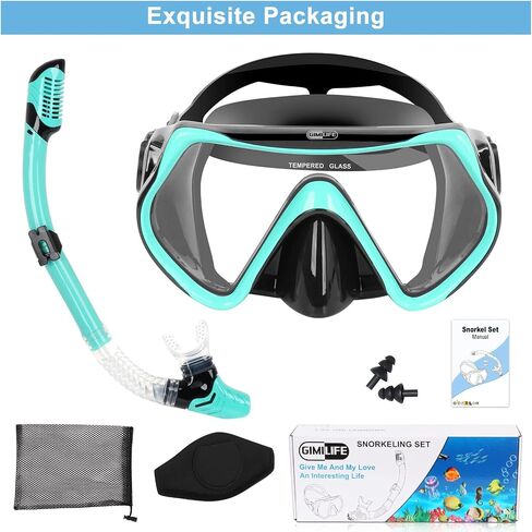 Adult Snorkeling Set, Gimilife 4 in 1 Diving Mask and Dry Top Snorkeling Gear for Audults Snorkeling Scuba Diving Swimming Travel in Saudi Arabia
