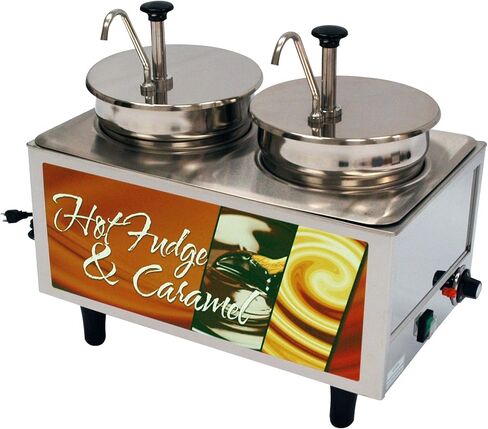 51074H Hot Fudge-Caramel Warmer, 2 Pumps and 2 Boxes, 17" H, 13" W, 21" L, Stainless Steel in Saudi Arabia