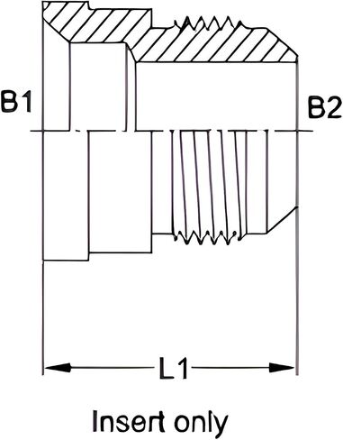 2406-16-12-IN-SS Stainless Steel Non-Swivel Straight Reducer, 1-5/16"-12 SAE x 1-1/16"-12 SAE Thread, Insert Only, 1" Female JIC x 3/4" Male JIC, 1.500" Hex, 1.880" Length in Saudi Arabia