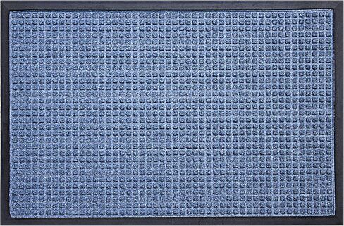 Durable Stop-N-Dry Indoor Rubber Backed Carpet Entrance Mat, 4' x 6', Charcoal in Kuwait