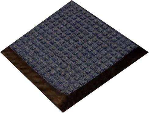 Durable Stop-N-Dry Indoor Rubber Backed Carpet Entrance Mat, 4' x 6', Charcoal in Kuwait
