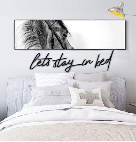 Let’s Stay in Bed Sign Metal Bedroom Wall Decor above Bed, Iron Letters Wall Hanging Art, Farmhouse Wall Art for Home Bedroom Apartment Office Hotel Decor, Black in Saudi Arabia