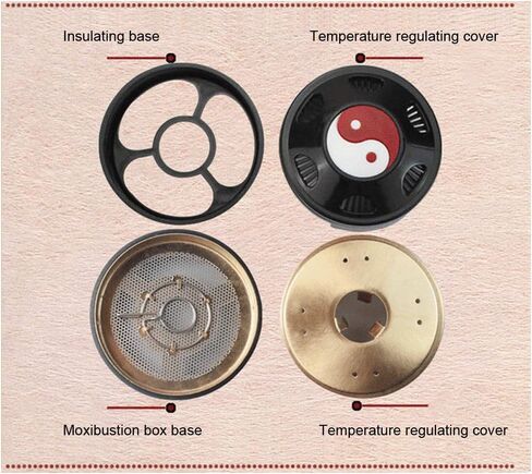 Moxibustion Box, Copper Adjustable Body Warm Moxibustion Box with Insulation Cloth Cover and Vent for Arthritis Pain Relive, Neck Knee Joint Pain Relieve in Saudi Arabia
