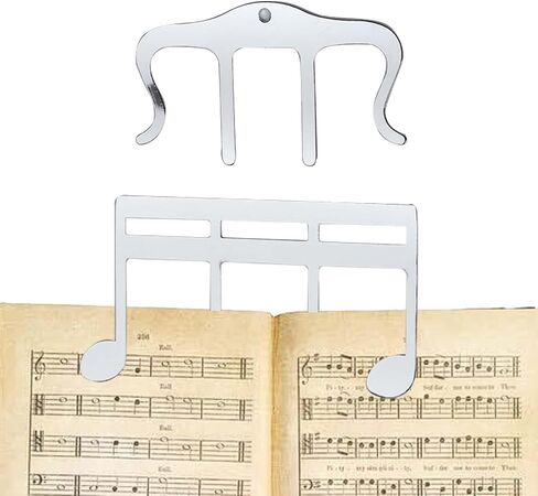 2 Pcs Metal Music Book Clip and Page Holder, Silver Book Clip for Reading, Piano Sheet Music Holders Sheet Music Holders for Piano, Keyboard, Stands, and Books in Kuwait