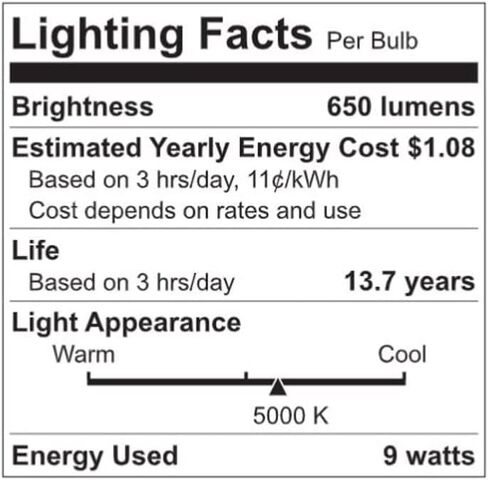 مصابيح GE Daylight LED Floodlight، 9 وات (ما يعادل 65 وات) ضوء منشط رائع، قاعدة متوسطة، داخلي، قابل للتعتيم (8 عبوات) in Kuwait