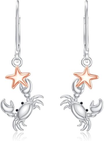 PELOVNY Animal Dangle Earrings Sterling Silver Hypoallergenic Moss Agate Crystal Moonstone Earrings Bee Butterfly Dolphin Peacock Phoenix Jewelry Birthday Christmas Gifts for Women in Saudi Arabia