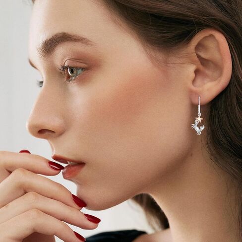 PELOVNY Animal Dangle Earrings Sterling Silver Hypoallergenic Moss Agate Crystal Moonstone Earrings Bee Butterfly Dolphin Peacock Phoenix Jewelry Birthday Christmas Gifts for Women in Saudi Arabia