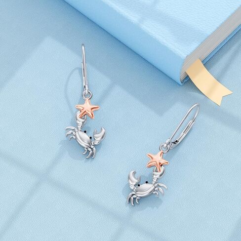 PELOVNY Animal Dangle Earrings Sterling Silver Hypoallergenic Moss Agate Crystal Moonstone Earrings Bee Butterfly Dolphin Peacock Phoenix Jewelry Birthday Christmas Gifts for Women in Saudi Arabia