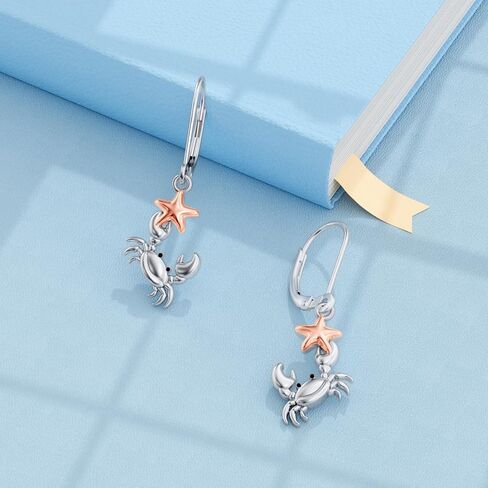 PELOVNY Animal Dangle Earrings Sterling Silver Hypoallergenic Moss Agate Crystal Moonstone Earrings Bee Butterfly Dolphin Peacock Phoenix Jewelry Birthday Christmas Gifts for Women in Saudi Arabia