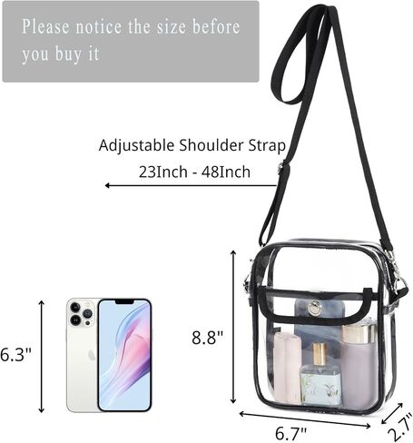 حقيبة شفافة معتمدة من الاستاد، حقيبة محفظة شفافة للحفلات الموسيقية والمهرجانات والعمل والألعاب الرياضية in Kuwait