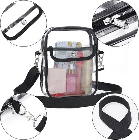 حقيبة شفافة معتمدة من الاستاد، حقيبة محفظة شفافة للحفلات الموسيقية والمهرجانات والعمل والألعاب الرياضية in Kuwait