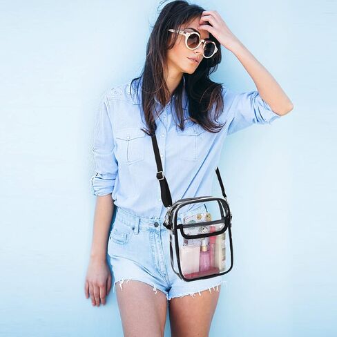 حقيبة شفافة معتمدة من الاستاد، حقيبة محفظة شفافة للحفلات الموسيقية والمهرجانات والعمل والألعاب الرياضية in Kuwait