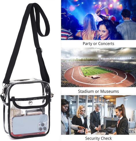 حقيبة شفافة معتمدة من الاستاد، حقيبة محفظة شفافة للحفلات الموسيقية والمهرجانات والعمل والألعاب الرياضية in Kuwait