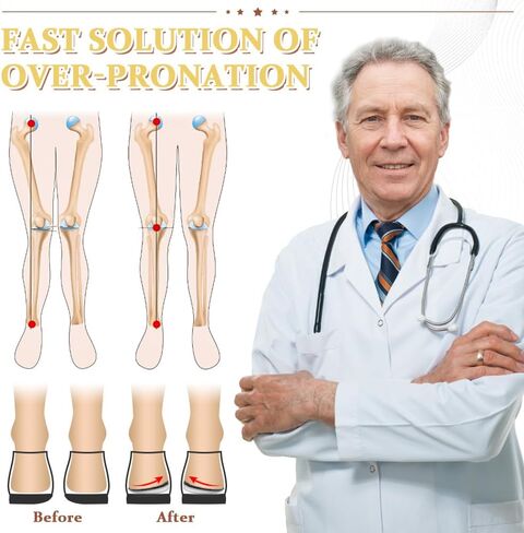 Corrective Insoles for Supination & Over-Pronation, Orthotics Medial & Lateral Heel Wedge Inserts for Foot Alignment, Bow Legs, Knee Pain (Black-2 Layers, L: Women 8-12/Men: 7.5-13) in Saudi Arabia