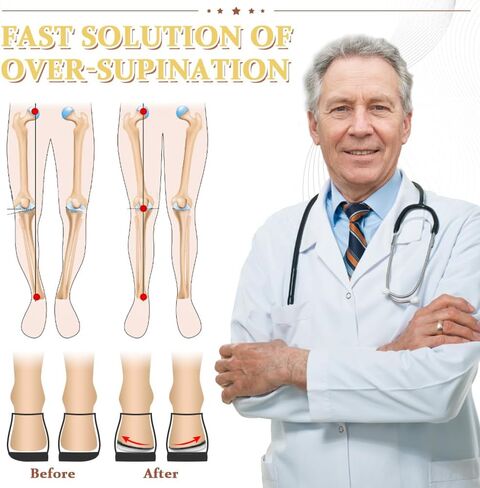 Corrective Insoles for Supination & Over-Pronation, Orthotics Medial & Lateral Heel Wedge Inserts for Foot Alignment, Bow Legs, Knee Pain (Black-2 Layers, L: Women 8-12/Men: 7.5-13) in Saudi Arabia