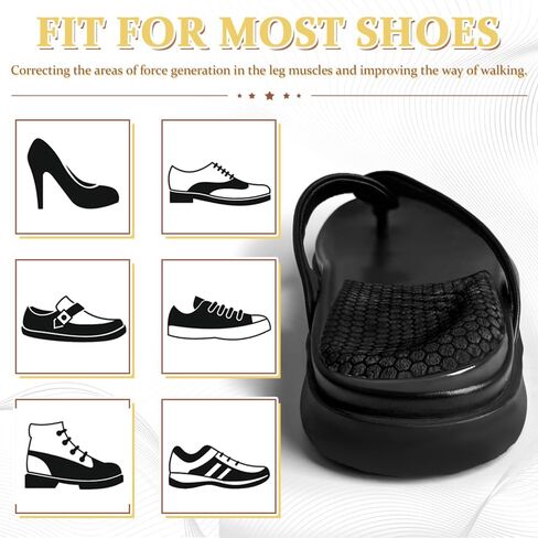 Corrective Insoles for Supination & Over-Pronation, Orthotics Medial & Lateral Heel Wedge Inserts for Foot Alignment, Bow Legs, Knee Pain (Black-2 Layers, L: Women 8-12/Men: 7.5-13) in Saudi Arabia
