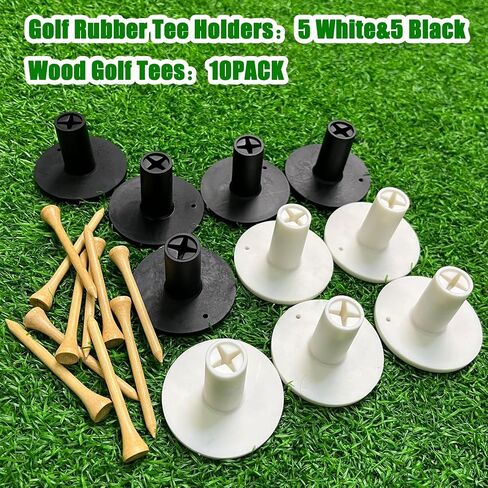 Rubber Golf Tees for Mats, Driving Range Tee, 10 Pack Golf Rubber Tee Holder Set Indoor Outdoor in Saudi Arabia