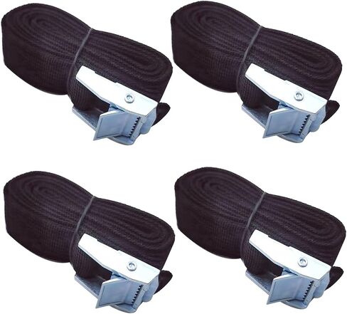 4PACK Black Lashing Straps Tie Down Strap with Heavy Duty Cam Lock Buckle with Zinc Alloy Lock Buckle, 2m x 25mm in Saudi Arabia