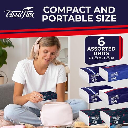 Ultrasoft Facial Tissue Travel Packs - 140 Tissues per Pack, 2-Ply | Perfect for Any Space & Vehicle | Portable, Convenient, Made in USA (10 Soft Packs (1,400 Counts)) in Saudi Arabia