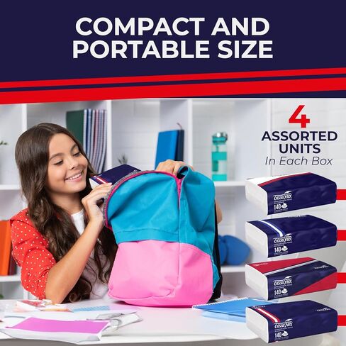 Ultrasoft Facial Tissue Travel Packs - 140 Tissues per Pack, 2-Ply | Perfect for Any Space & Vehicle | Portable, Convenient, Made in USA (10 Soft Packs (1,400 Counts)) in Saudi Arabia