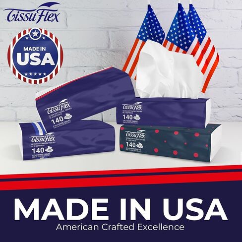 Ultrasoft Facial Tissue Travel Packs - 140 Tissues per Pack, 2-Ply | Perfect for Any Space & Vehicle | Portable, Convenient, Made in USA (10 Soft Packs (1,400 Counts)) in Saudi Arabia