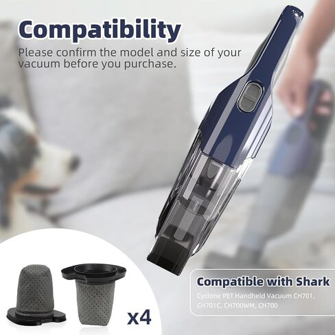 2 Pack CH701 Filter for Shark Cyclone Pet Handheld Vacuum CH701, CH701C, CH700WM, CH700, Replacement Part XDCFCH700 in Saudi Arabia
