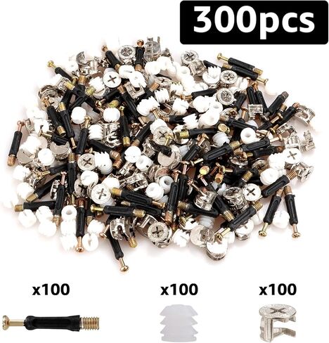 300 قطعة 3 في 1 مجموعة توصيل الأثاث كام تركيب كام قفل الجوز الأثاث ربط السحابة الترباس الجوز مجموعة لخزانة خزانة الربط in Kuwait