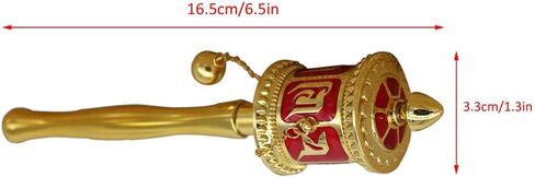 عجلة صلاة محمولة باليد، عجلة دوارة بوذية، عجلة صلاة صغيرة محمولة للبوذية التبتية - عجلة صلاة صغيرة بحجم الجيب للسفر (أحمر) in Kuwait