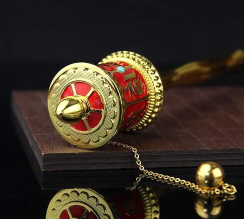 عجلة صلاة محمولة باليد، عجلة دوارة بوذية، عجلة صلاة صغيرة محمولة للبوذية التبتية - عجلة صلاة صغيرة بحجم الجيب للسفر (أحمر) in Kuwait