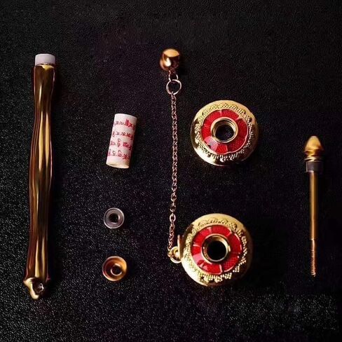 عجلة صلاة محمولة باليد، عجلة دوارة بوذية، عجلة صلاة صغيرة محمولة للبوذية التبتية - عجلة صلاة صغيرة بحجم الجيب للسفر (أحمر) in Kuwait