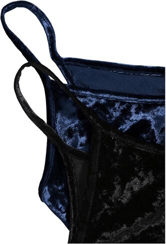 SOLY HUX Women's 2 Piece Velvet Cami Top V Neck Spaghetti Strap Solid Tops in Saudi Arabia