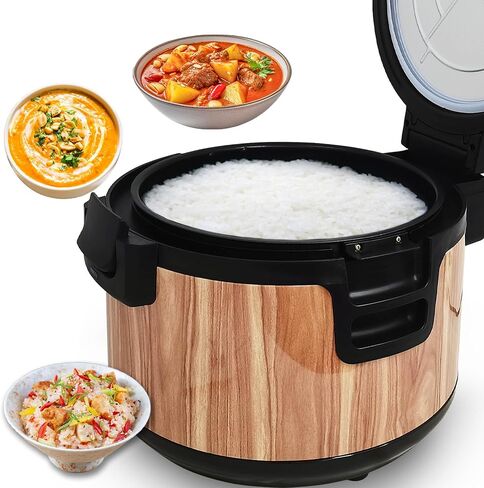 Yovtekc 19L سخان الأرز التجاري 100 كوب (ليس طباخًا، وظيفة دافئة فقط)، سخان الأرز الكهربائي عالي التحمل من الفولاذ المقاوم للصدأ سخان الطعام 110 وات، جزء داخلي غير لاصق لبوفيه مقصف المطاعم in Saudi Arabia