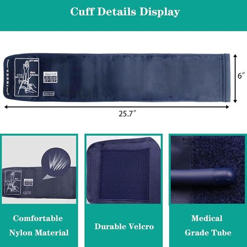 أساور كبيرة جدًا متوافقة مع Omron 9"-21" بوصة، أساور ضغط الدم HYINUS XL للبالغين BP بديلة للذراع الكبيرة-15 in Kuwait