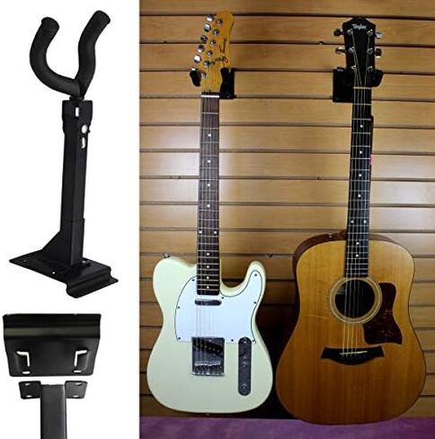 مجموعة من عشرة (10) حامل خطاف لشماعات الجيتار والآلات الوترية قابل للتعديل ~ يتم تركيبه بمسامير أو براغي أو يتضمن دعامة حائط قياسية 3 بوصات OC ~ مناسبة لتركيبات العرض في متجر البيع بالتجزئة in Kuwait