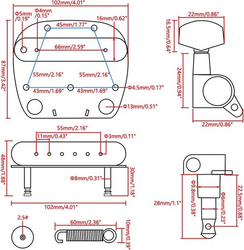 مجموعة جسر اهتزازات الجيتار Tremolo Vibrato لجيتار Fender Mustang، جسر خلفي مطلي بالنيكل وسبائك النحاس والزنك، جسر Fender Mustang Tremolo مع مقبض 6R، فضي in Saudi Arabia