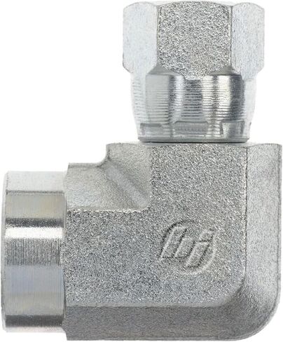 6503-06-08-FG Forged Steel 90 Degree Elbow Tube Fitting, 3/8"-18 SAE x 3/4"-16 SAE Thread, 1/2" Female NPTF x 1/2" Female JIC Swivel in Saudi Arabia