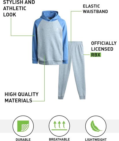 RBX Boys' Sweatsuit - 2 Piece Performance Fleece Hoodie Sweatshirt and Jogger Sweatpants - Active Tracksuit Set (4-12) in Saudi Arabia