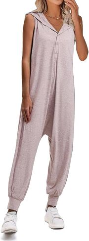 بدلة Byinns النسائية فضفاضة بدون أكمام 2024 ملابس نوم بقلنسوة بيجامة رومبير نيسيي صالة طويلة سراويل نسائية شعاع القدم in Kuwait