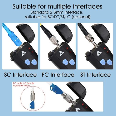 A-30G Fibe Visual Fault Locator Fiber Optic Kit 30KM VFL أدوات الألياف البصرية لاختبار كابل الشبكة جهاز اختبار كابل الألياف البصرية متر يتكيف مع واجهة LC/FC/SC/ST مع محول LC in Saudi Arabia