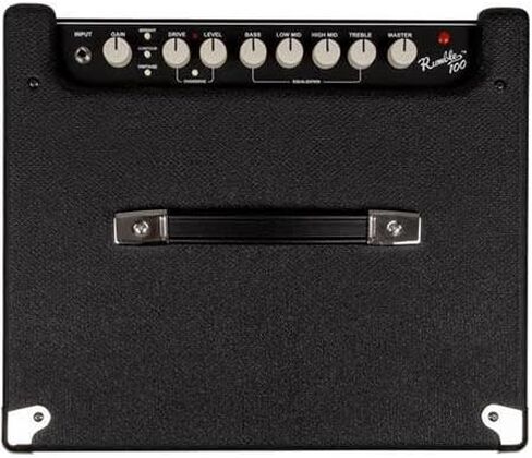 حزمة مضخم صوت جهير Fender Rumble 100 V3 مع كابل أداة Fender Joe Strummer، (13 قدمًا) مستقيم/مستقيم، أخضر داكن in Kuwait