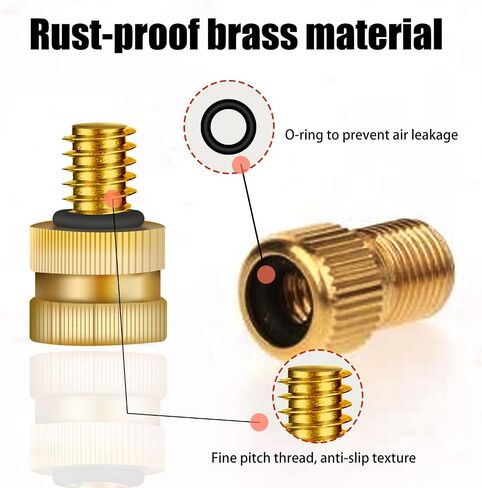 19Pcs Bicycle Valve Adapter Kits, Bike Tire Valve Adapter includes Ball Pump Needles Inflatable Needles Air Pump Needles Caps for All Bike, Sports Ball and Inflatable Equipment in Saudi Arabia